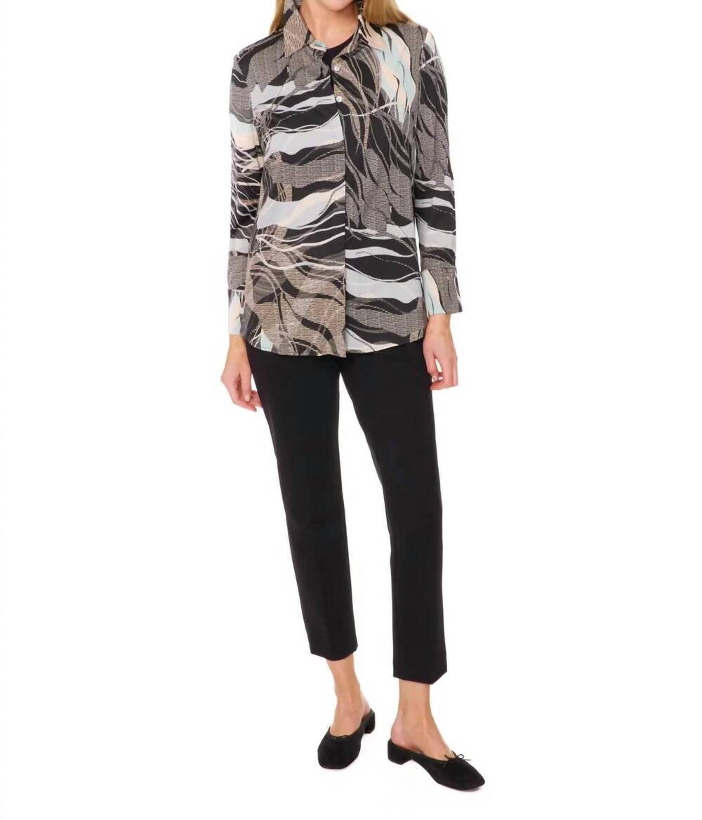NEW ESTELLE AND FINN women's pleated back shirt in grey